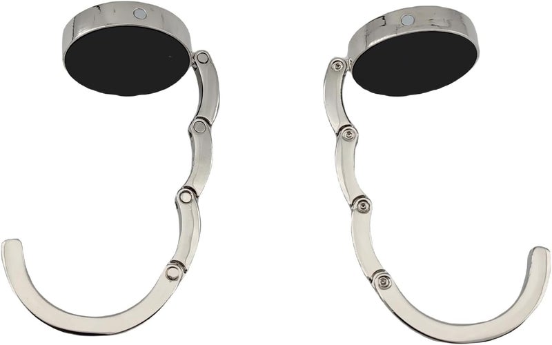 YEMCHI 2 Pack Bling Crystal Foldable Purse Hooks for Table & Desk | Women's Handbag Hangers | Anti-Slip & Portable | Perfect for Dining Out & Office Use | Mixed Color (Black & White) - Image 4
